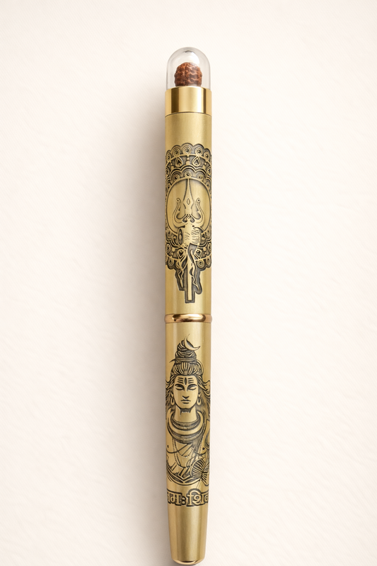 Mahadev Shiv Golden Pen – Rudraksha Edition