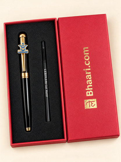 Lebhaari Maharashtra Police Pride Pen – Black & Gold Edition