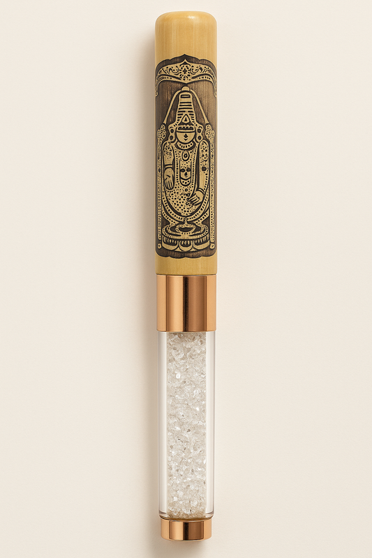 Tirupati Divine Signature Pen – Premium Balaji Engraved Crystal Pen