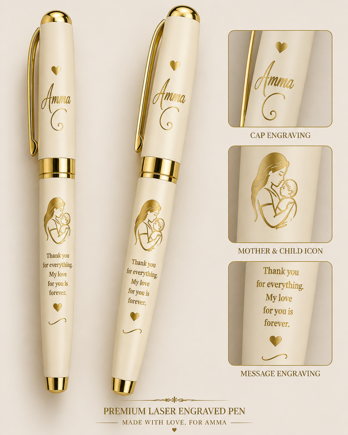 Amma Love Engraved Premium Pen