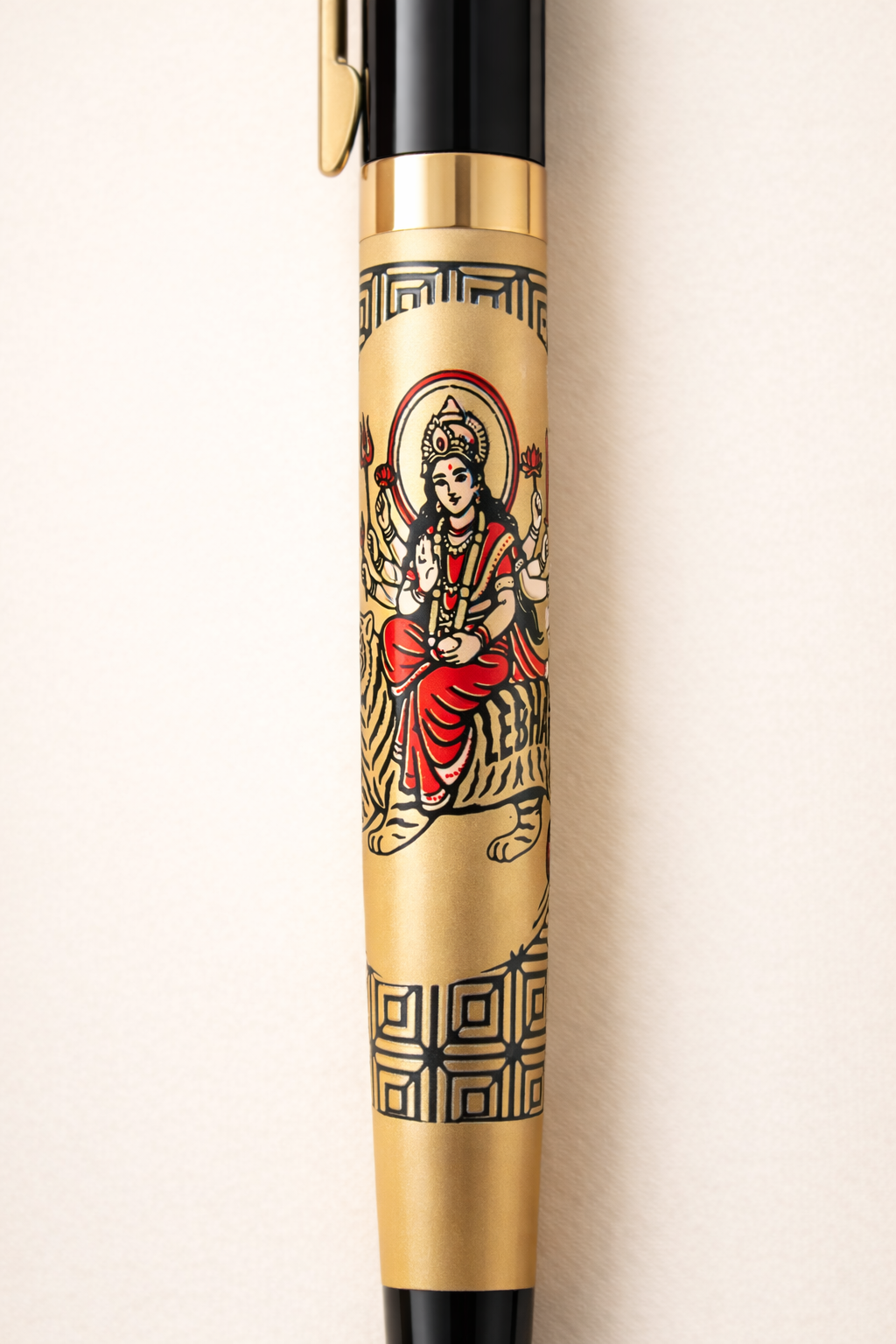 Maa Durga Blessing Premium Pen – Spiritual Gift Golden Pen