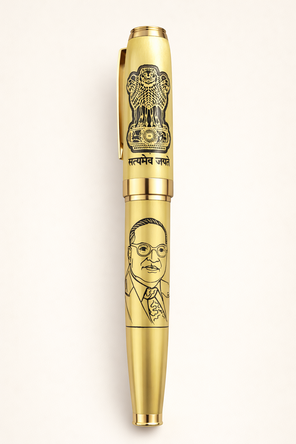 Dr. B.R. Ambedkar Golden Pen with Satyamev Jayate | Premium Engraved Ball Pen