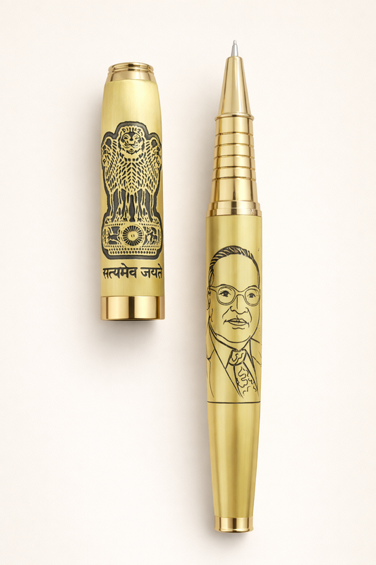 Dr. B.R. Ambedkar Golden Pen with Satyamev Jayate | Premium Engraved Ball Pen