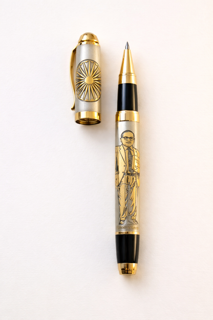 Dr. B.R. Ambedkar Premium Engraved Golden Pen – Constitution Edition
