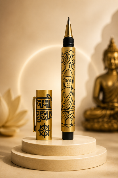 Namo Buddha – Premium Engraved Brass Pen