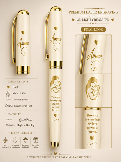 Amma Love Engraved Premium Pen