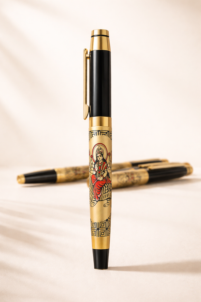 Maa Durga Blessing Premium Pen – Spiritual Gift Golden Pen