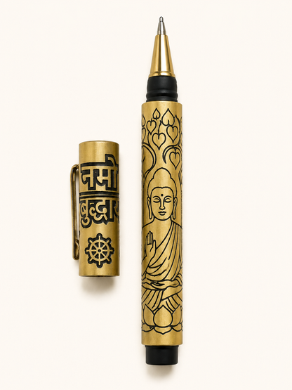 Namo Buddha – Premium Engraved Brass Pen