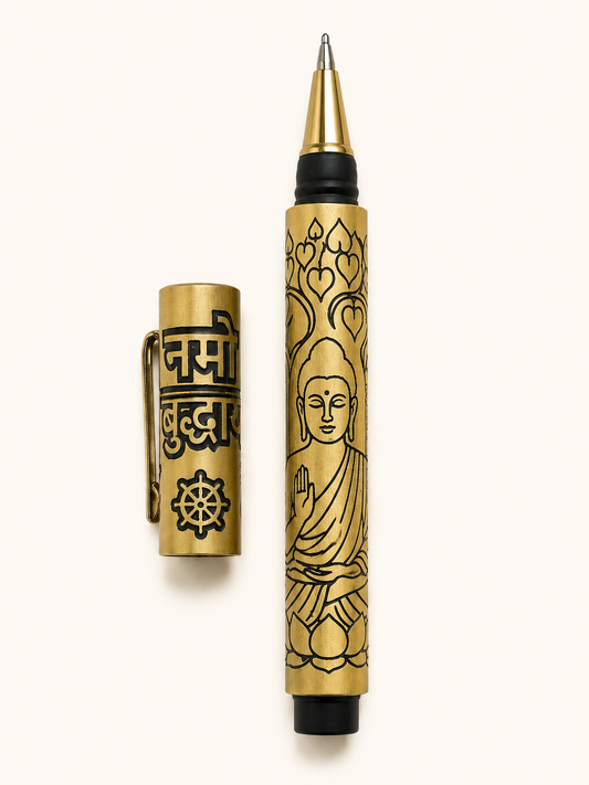 Namo Buddha – Premium Engraved Brass Pen