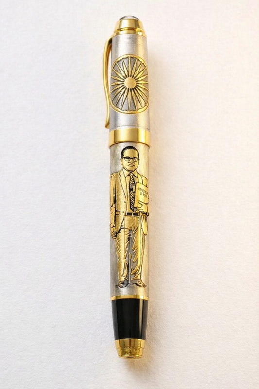 Dr. B.R. Ambedkar Premium Engraved Golden Pen – Constitution Edition
